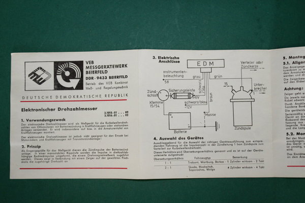 Drehzahlmesser elektronisch Einbau Drehzahlmesser für Robur Wartburg Lada B1000 Trabant - 1000204355