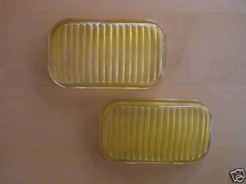Scheinwerferglas / Satz Gläser gelb für die eckigen DDR-Nebelscheinwerfer zB. am P240 - 1130306231