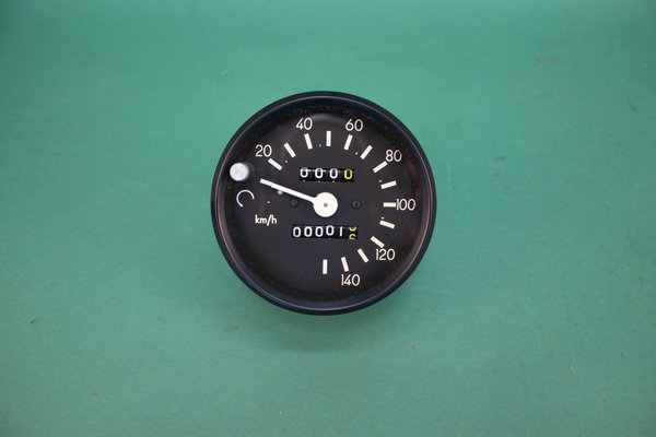 Tachometer 140km/h mit Tageszählwerk und schwarzen Ring für den Wartburg 353   -   9117004961