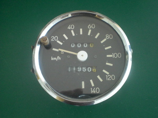 Tachometer 140km/h mit Tageszählwerk und Chromring für den Wartburg 353 -  9117002621-1G