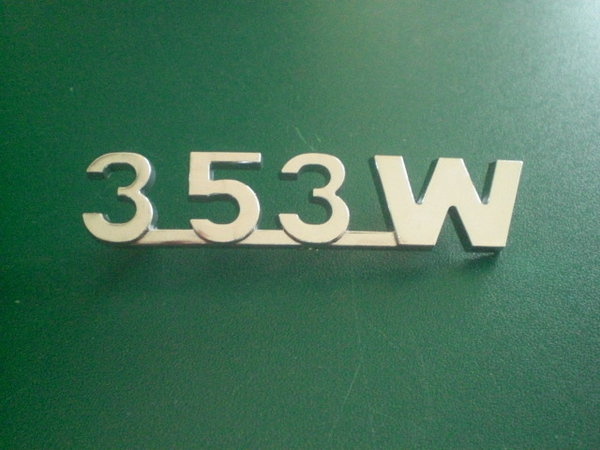 Schriftzug "353W" Chrom für den Wartburg 353