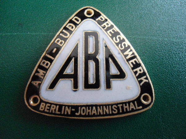 Plakette "Ambi-Budd" der Karosseriewerke Presswerke Berlin Johannestal      -    122080801