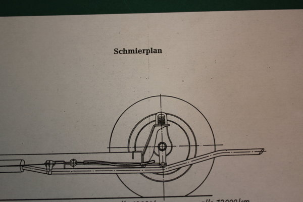 Schmierplan Wartungsplan für den Wartburg 311 IFA F9 - 3091237733
