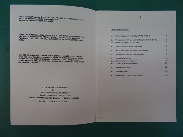 Betriebsanleitung Handbuch LKW IFA W50 L/S-FB 1978 - 1210811117