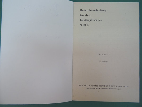 Betriebsanleitung Handbuch LKW IFA W50 L 1988 - 1210811111