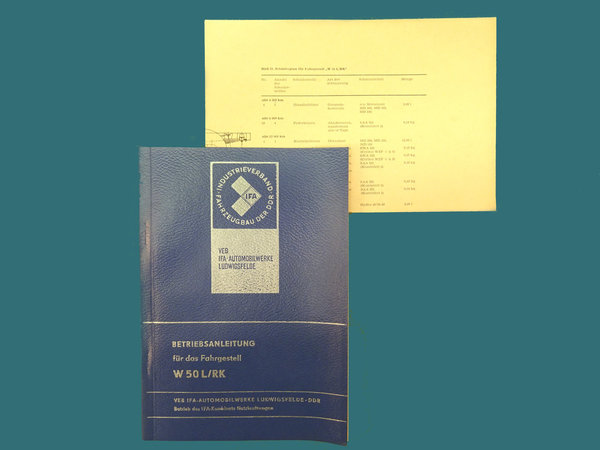 Betriebsanleitung Handbuch LKW IFA W50 L/RK 1978 Inkl. Schaltplan / Schmierplan - 1210811123